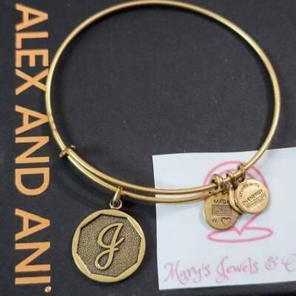 Alex and Ani letter j initial charm bracelet